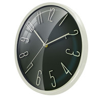Horloge murale à quartz à piles de 12 pouces Cadran vert stéréoscopique Mouvement silencieux sans tic-tac pour bureau Salon Chambre
