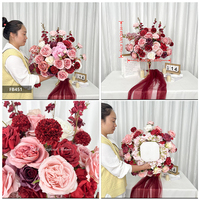 Arrangement floral de mariage moderne, décoration personnalisée, rose de couleur terre cuite, grande taille, fleur artificielle en forme de boule