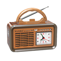 Radio rétro portable XB-898BT avec horloge à quartz, haut-parleur Bluetooth, radio AM/FM/SW, lampe torche, USB/carte TF, MP3 - Prix usine