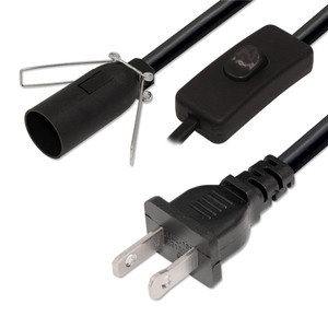 Luminaire suspendu pour plafonnier, support de lampe E12 avec interrupteur Kit de montage suspendu pour plafonnier, câble à 2 conducteurs US Plug <span class=keywords><strong>2m</strong></span> - Product Image 1