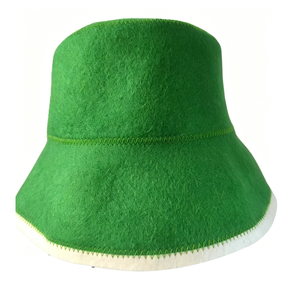 Chapeau de sauna en feutre de laine pour sources chaudes et cabines de sudation ; Chapeau de bain isolant thermiquement et absorbant l'eau, modèle seau solide - Product Image 6