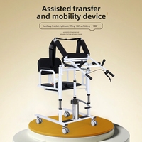 Chaise de transfert hydraulique multifonctionnelle pour patient, avec siège divisé à 180° et fonction chaise-cuvette, pour maisons de retraite, soins aux personnes âgées et aide à la mobilité