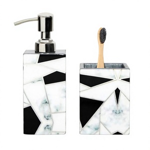 White Shell Inlay Bathroom Decor Set Resin Crafts - Product Image 1