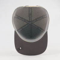 Casquette de baseball personnalisée à 5 panneaux avec logo en PVC caoutchouté, casquette de golf imperméable perforée à découpe laser, chapeaux de golf en polyester