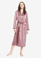 Pyjama de luxe 100 % soie de mûrier satinée pour femme, 22 mommes, avec robe de chambre à taille élastique, tenue de nuit longue et sexy, vêtements de nuit haut de gamme pour femmes