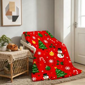 Christmas Snowman Christmas Tree Reindeer Flannel <b>Blanket</b> Throw <b>Blanket</b> Nap <b>Blanket</b> Festive Winter Warm Cozy Warm Super Soft - Product Image 4