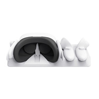 Support de Recharge KJH à Lumière Colorée Compatible Stockage pour Casque VR Meta Quest 3S / Oculus Quest 3S, Charge Deux Manettes