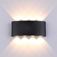 Applique murale moderne classique en aluminium noir, nouveau Design européen, lampe Led 6W 12W 18W, étanche IP65