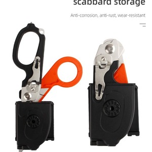 Kéo đa năng y tế khẩn cấp bằng thép không gỉ 6 trong 1, có thể gập lại, kèm bao đựng và dao cắt dây đai - Product Image 3