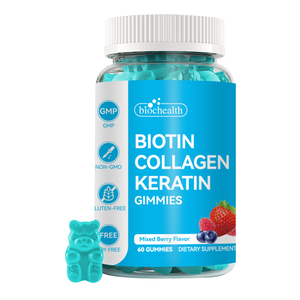 Compléments alimentaires en marque privée, gommes à la biotine Blue Bear pour la croissance des <span class=keywords><strong>cheveux</strong></span>, <span class=keywords><strong>complément</strong></span> de santé, multivitamines pour adultes - Product Image 1