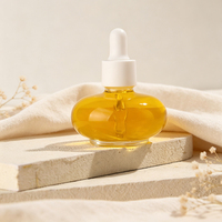 Flacon compte-gouttes en verre en forme d'ampoule de 30 ml avec insert compte-gouttes, idéal pour les huiles et liquides de soin de la peau, pour l'approvisionnement en contenants cosmétiques en vrac