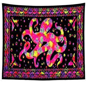 Paréo Maxi Léger à Séchage Rapide Imprimé Pieuvre Tie-Dye en Polyester, Jupe de Plage et Cache-Maillot - Product Image 1