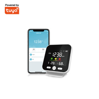 Détecteur de CO2 WiFi Mini Tuya LEDEAST DM89, moniteur de qualité de l'air de bureau avec rappels d'alarme automatiques