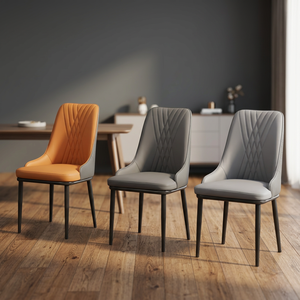 Silla Moderna de Piel Sintética para Sala de Estar con Patas de Metal, Diseño Contemporáneo, Muebles para el Hogar - Product Image 1