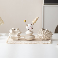 Set Vas Bunga Kering Keramik Rustic Berbintik Gaya Wabi-Sabi & Modern untuk Ruang Tamu dan Pintu Masuk