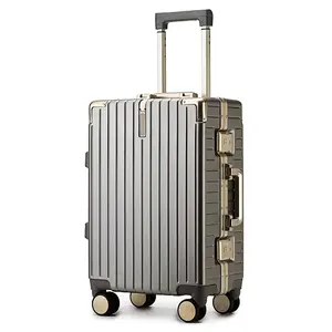 패션 수하물 가방 20 22 24 26 인치 ABS PC 알루미늄 프레임 수하물 하드 쉘 캐빈 트롤리 가방 여행 가방