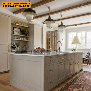 خزانة كبيرة الأمريكية مخصصة بتصاميم من الخشب الصلب مع إطار كامل خزائن مطبخ جاهزة للتجميع - Product Image 3