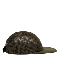 Casquette de baseball en nylon vert olive à 5 panneaux en maille, réglable avec cordon de serrage, respirante et légère pour la course en extérieur et les voyages