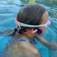 Ensemble d'entraînement de natation sous-marine 200M avec émetteur radio FM, écouteurs sans fil à conduction osseuse, pince-nez et embouts auriculaires