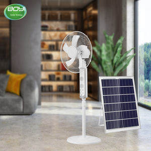 China fábrica 16 pulgadas ahorro de energía 12V energía solar ventilador de pie plástico con panel solar - Product Image 5