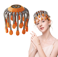 Masseur électrique pour la tête, masseur de cuir chevelu à 20 griffes de type pieuvre avec vibrations, fonctions de sommeil, d'acupuncture et de décompression