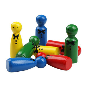 Colorful Wooden Figure Ornaments With Printed Eyes And <b>Bow</b> Design For Children Educational Toys Home Decor <b>Gift</b> Item - Product Image 4