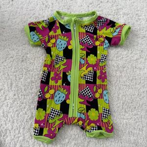 Klaar voor verzending 2-weg rits zomer zachte shorties groothandel baby kinderen bamboe kleurrijke meisjes jongens kleding - Product Image 5