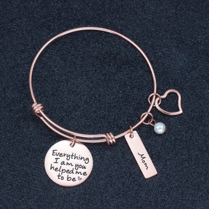 Loftily joyería regalos todo lo que soy <span class=keywords><strong>te</strong></span> me ayudó a ser grabado de la barra accesorios de moda pulsera para madre día - Product Image 3
