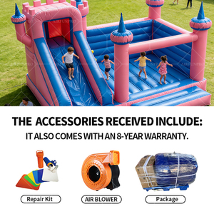 Castillo Inflable Rosa AirFunPro de PVC al por Mayor con Fácil Instalación, Modelo de Animal de Dibujos Animados, Trampolín para 10 Personas - Product Image 3