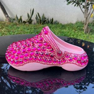 Sandalias Planas con Pedrería de Neón, Suela Gruesa, Plataforma para Exteriores e Interiores, Zapatos Sepatu 2025, Pantuflas - Product Image 1