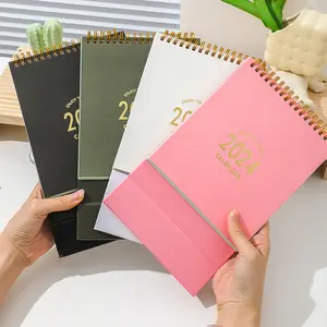 2024 Foil Morandi Color English Desk Calendar Creative Minimalist Plan Memo Time Management Self-Discipline Book