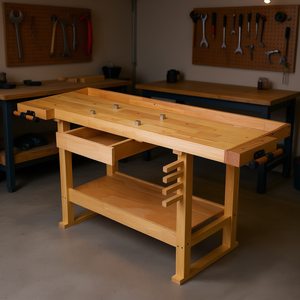 Banc de travail en bois multifonctionnel de 55 pouces pour garage, atelier et travail du bois - Product Image 2