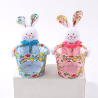 Dernier modèle Vente de gros Seau de Pâques décoratif Panier de chasse pour oeufs de lapin Sac de rangement pour cadeaux de bonbons