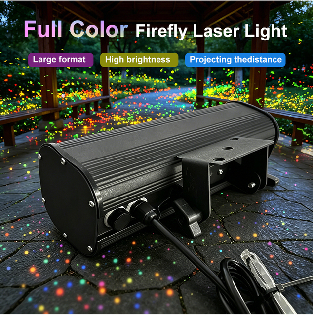 Professional Outdoor White Laser Projector IP65 Waterproof Firefly Dynamic Starry Sky Decoration Atmosphere Light