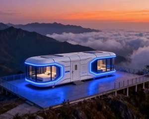 Capsula Mobile in acciaio per famiglie con capsula spaziale Gypsophila - Product Image 1