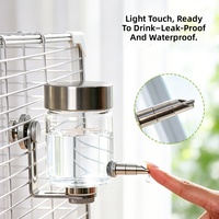 Distributeur d'eau automatique pour oiseaux, type piston, à fixation magnétique sur verre, transparent, pour perruches, ménagères et chinchillas