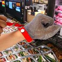 Gants anti-coupure en acier inoxydable 316 de qualité supérieure, résistants à la rouille, en maille métallique pour la transformation du poisson