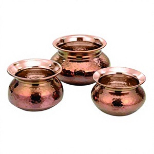 Biryani handi สแตนเลสสตีลพรีเมี่ยม Punjabi handi ทองแดงสแตนเลสสตีลทุบผนังเดียว - Product Image 1