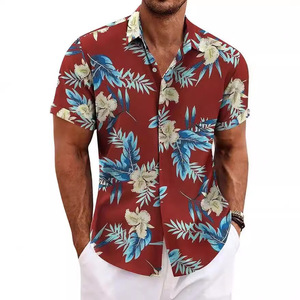 <span class=keywords><strong>Camicia</strong></span> a maniche corte stampata alla moda, Top con colletto rialzato largo e comodo per <span class=keywords><strong>taglie</strong></span> <span class=keywords><strong>forti</strong></span> da <span class=keywords><strong>uomo</strong></span>. Stile vacanza spiaggia - Product Image 4