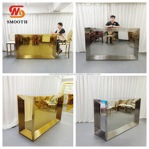 Mesa Rectangular de Acero Inoxidable para Bodas, Mesa Dorada y Plateada para Eventos y Decoración - Product Image 2