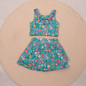 Set di <span class=keywords><strong>Abbigliamento</strong></span> Estivo per Ragazze con Stampa Personalizzata, Nuovo Completo Yoga Stampato con Zaino e Gonna Sportiva, Outfit Yoga in Due Pezzi - Product Image 4