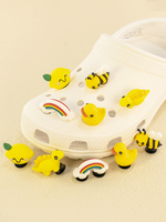 1 pièce/lot Breloques 3D en PVC et caoutchouc pour lacets de chaussures, motifs Dragon, Abeille, Lapin, animaux pour sabots, personnalisables, de créateur, vente en gros