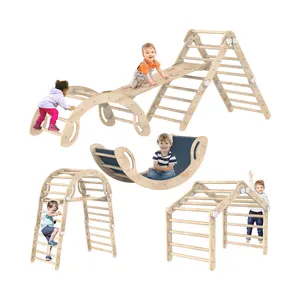 Super Multifunções Criança Escalada Brinquedos Indoorwith Rampa Deslizante, Multifunções Montessori Play Ginásio Escalada Brinquedos para Crianças