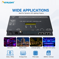 Controlador de Píxeles LED KTRLIGHT GC-5016 de 16 Canales ART-NET DMX512 con Tarjeta SD, Salida TTL FPGA y 16 Puertos