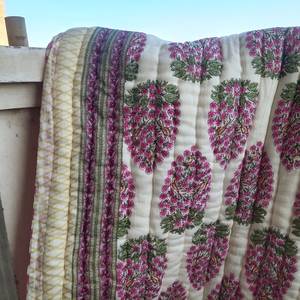 Nữ Hoàng Kích Thước <span class=keywords><strong>Boho</strong></span> Hoa In <span class=keywords><strong>Comforter</strong></span> 90 "108" Tinh Khiết Bông Mềm Mại Màu Hồng Hoa Có Thể Đảo Ngược Bộ Đồ Giường Bộ Với Bông Kỹ Thuật - Product Image 2