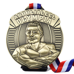 Medalla Clásica de Fisicoculturismo 2027, Medalla de Premio Personalizada de Gran Tamaño con Relieve, Aleación de Zinc, Medallas de Fisicoculturismo 3D en <span class=keywords><strong>Latón</strong></span> Dorado Antiguo - Product Image 6