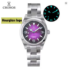 CRONOS Men Pilot <strong>Watch</strong> 36mm Automatic Mechanical Wristwatch BGW-9 Luminous 10ATM Waterproof PT5000 Gradient Sunray Dial - Product Image 1