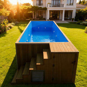 <span class=keywords><strong>Piscine</strong></span> préfabriquée en fibre de verre monobloc durable et facile à installer pour la maison, le jardin et l'extérieur - Product Image 1