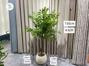 Bonsaï d'intérieur artificiel protégé contre les UV, arbre en plastique simulé jardin botanique, espace extérieur, pots de fête pour le bureau, feuilles plantées - Product Image 6