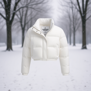 Veste matelassée en duvet blanc pour femmes, hiver, chaude, respirante, coupe-vent, col mandarin, fermeture à bouton unique - Product Image 2